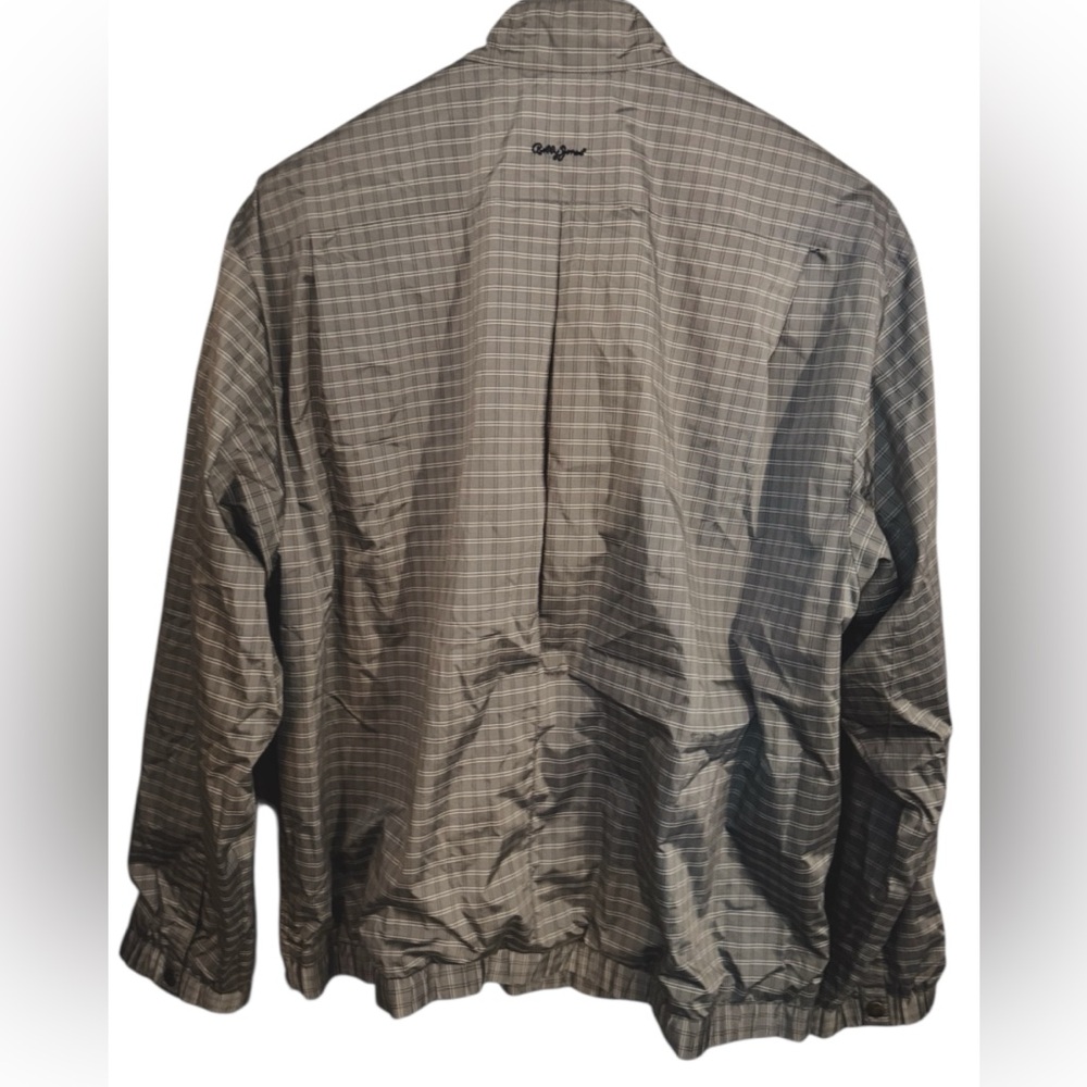 BOBBY JONES 🦄 Vintage 90’s Gray Plaid Pullover Quarter Zip Windbreaker Sz L - Picture 6 of 9